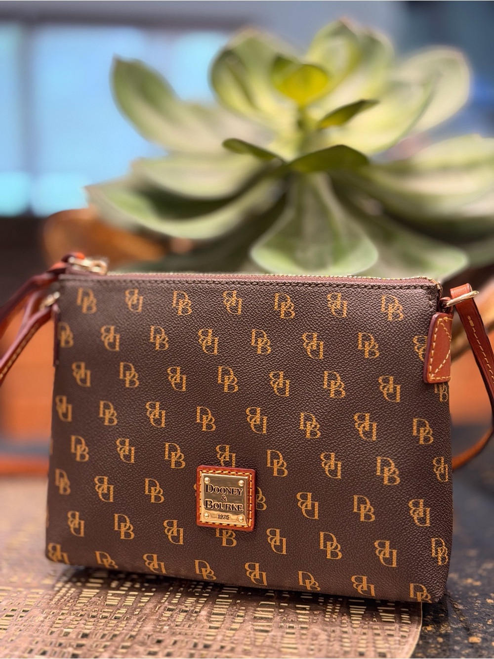 Dooney & Bourke Gretta Small Zip Crossbody in Brown Tmoro